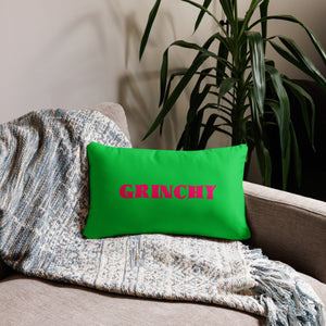 "Grinchy" Pillow by Maraillustrations