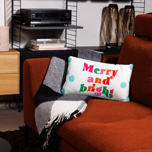 "Merry and Bright" Pillow by Maraillustrations