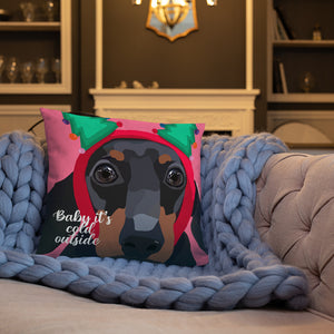 "Baby it's cold outside" Pillow by Maraillustrations