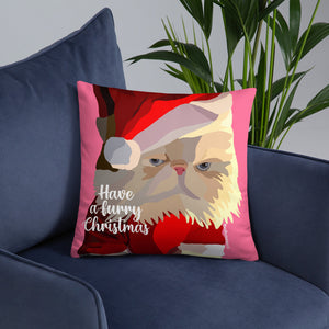 "Have a furry Christmas" Basic Pillow by Maraillustrations