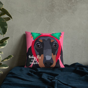 "Baby it's cold outside" Pillow by Maraillustrations