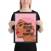 Load image into Gallery viewer, &quot;Dream,believe and manifest&quot; Framed poster by Maraillustrations
