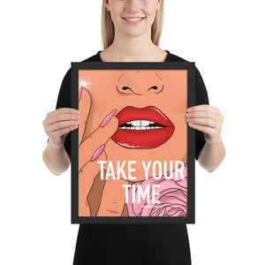 "take your time" Framed poster by Maraillustrations