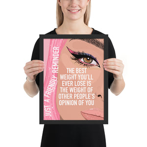 "The best weight" Framed poster by Maraillustrations