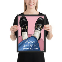 Load image into Gallery viewer, &quot;Never give up&quot; Framed poster by Maraillustrations
