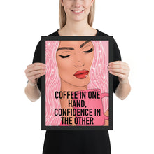 Load image into Gallery viewer, &quot;Coffee in one hand&quot; Framed poster by Maraillustrations
