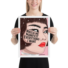Load image into Gallery viewer, Watch me manifest&quot; Framed poster by Maraillustrations
