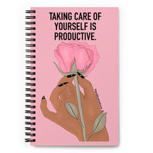 Load image into Gallery viewer, &quot;Taking care of yourself is productive&quot; Spiral notebook by Maraillustrations
