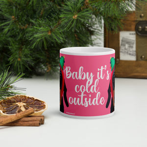 "Baby it's cold outside" White glossy mug by Maraillustrations