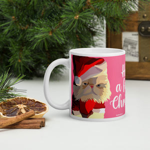"Have a furry Christmas" White glossy mug by Maraillustrations